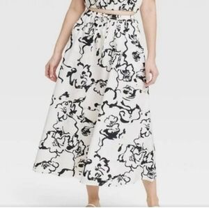 A New Day A-Line Floral Midi Skirt